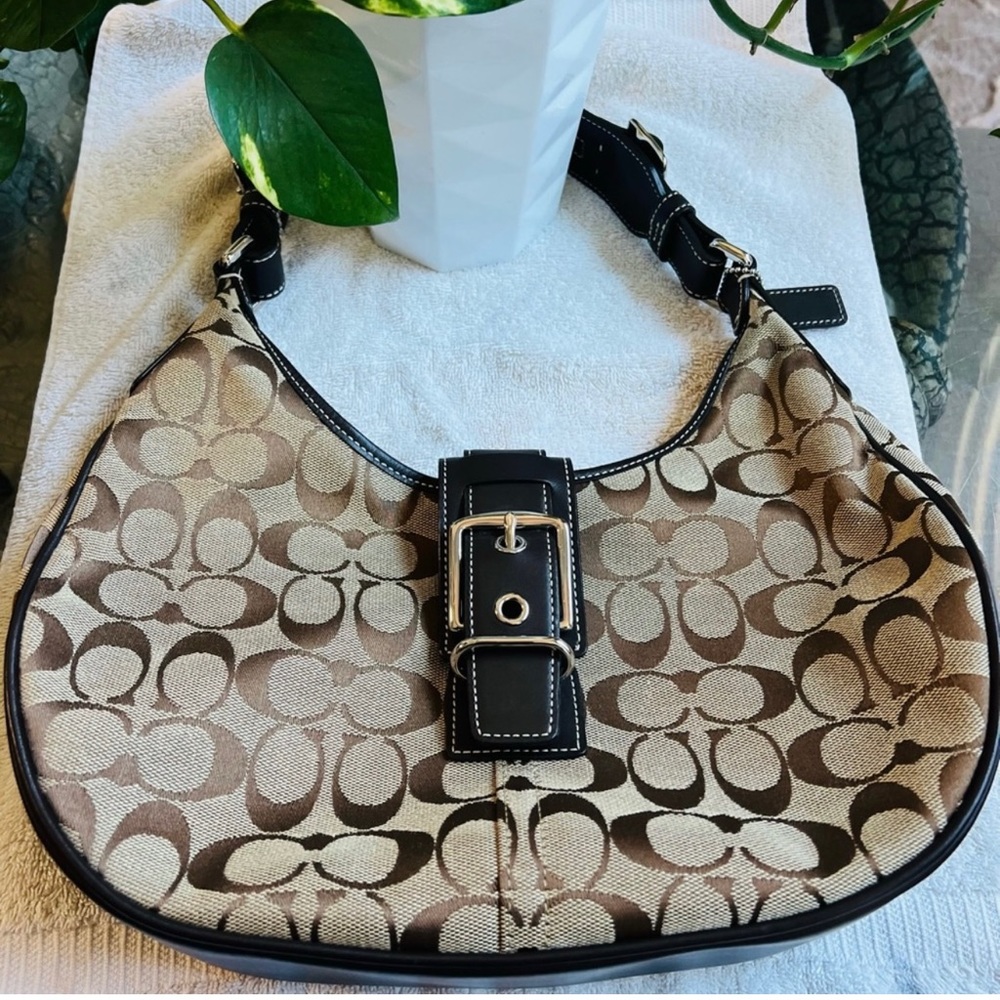 Brown and Tan Coach Bag